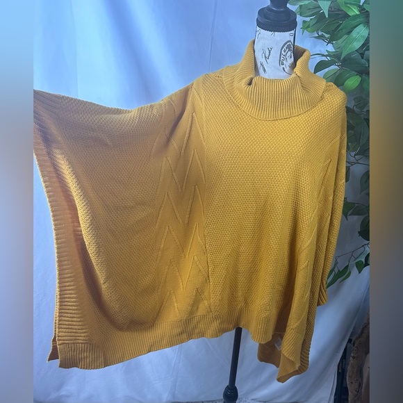 Mustard Sweater Poncho - Picture 8 of 9